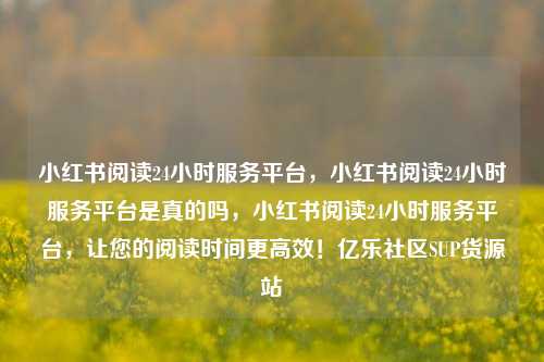 小红书阅读24小时服务平台，小红书阅读24小时服务平台是真的吗，小红书阅读24小时服务平台，让您的阅读时间更高效！亿乐社区SUP货源站  第1张