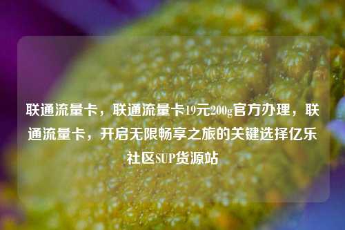 联通流量卡，联通流量卡19元200g官方办理	，联通流量卡，开启无限畅享之旅的关键选择亿乐社区SUP货源站  第1张